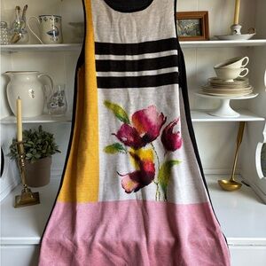 Floral Sleeveless Dress - Pink, Yellow, Black